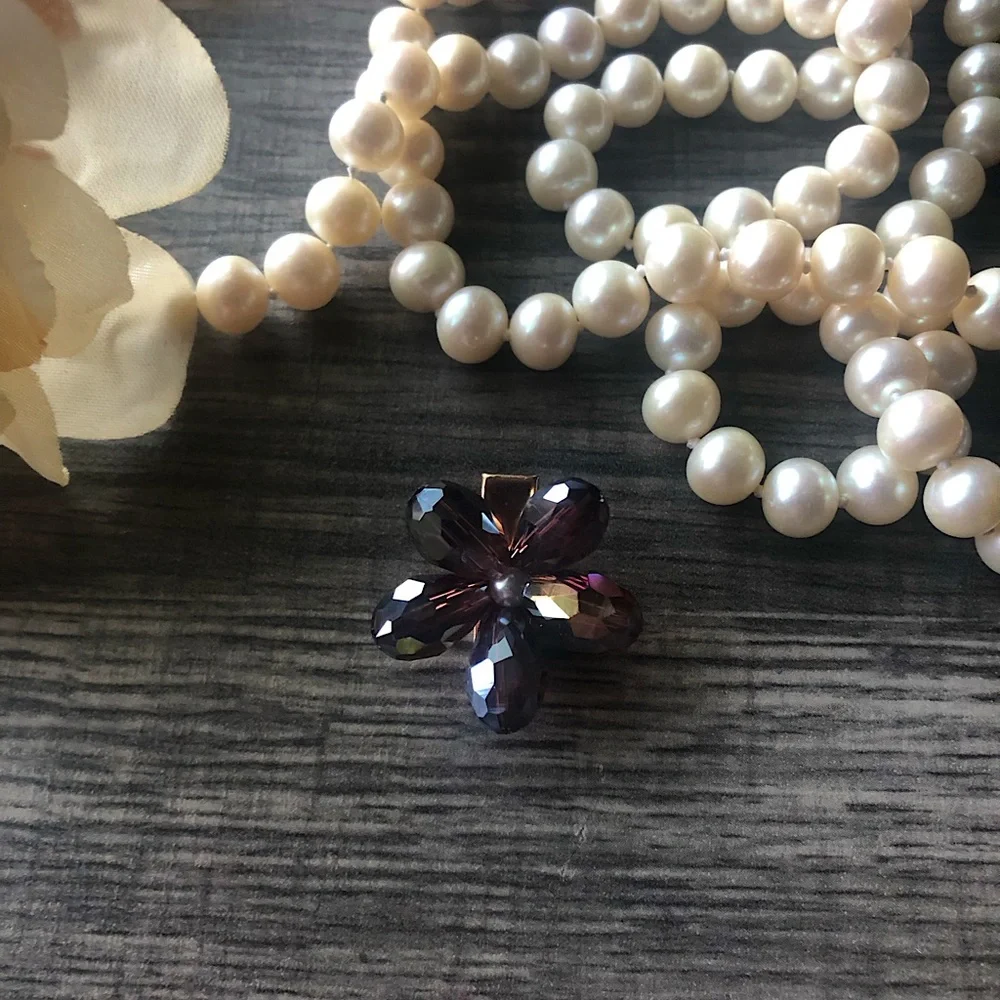 NEW Glass Crystal Flower Hair Clip - Picture 2 of 5